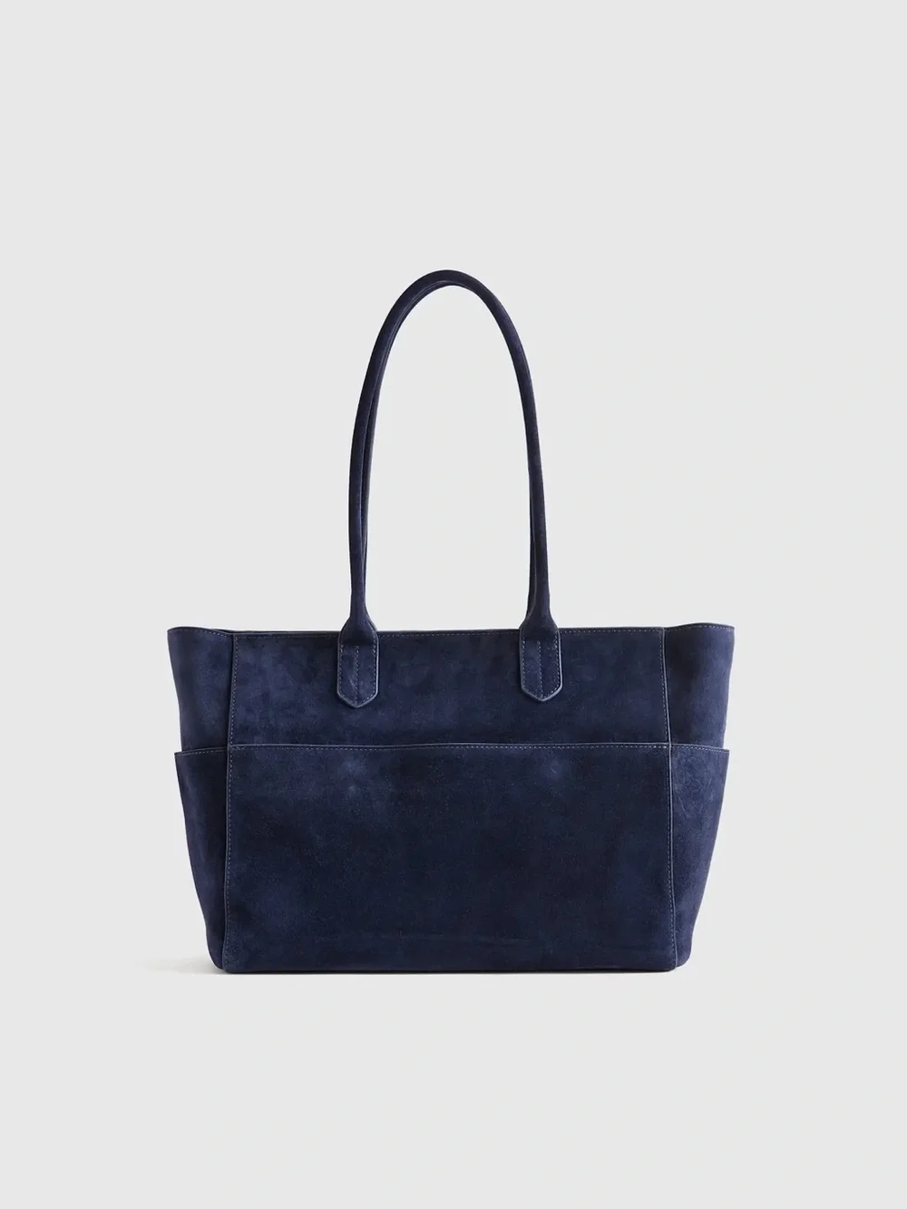 Quince Hudson Suede Tote in midnight blue